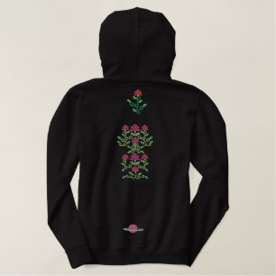 Lacy rosa Rosen-Stickerei Bestickter Hoodie