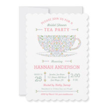 Lacy Teacup Brautparty Tee Party Einladung II
