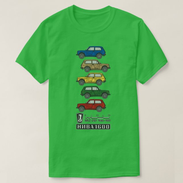 Lada Niva 1600 Farben T-Shirt (Design vorne)
