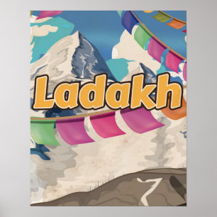 Ladakh, India Vintage Reiseplakat Poster