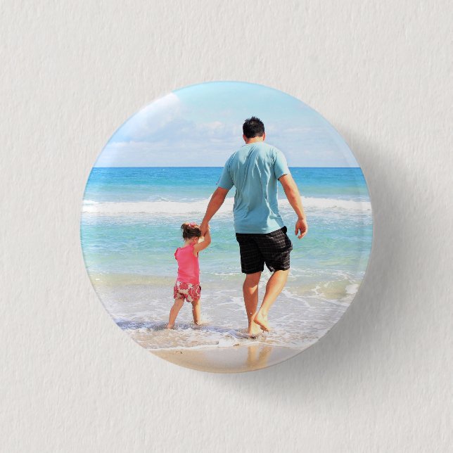 Lade Dein Foto Button Personalisiertes Geschenk (Vorderseite)