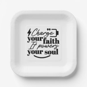 Lade Deinen Glauben auf – Christliches Inspiration Pappteller