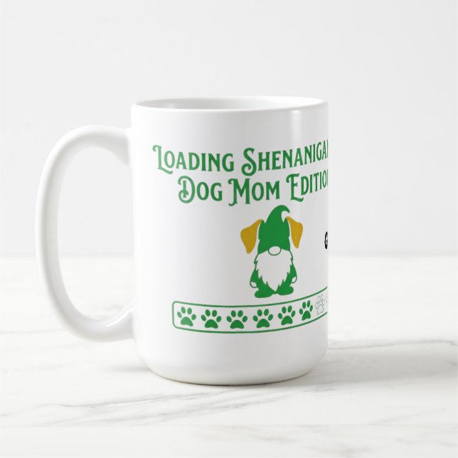 Lade-Shenanigans-Hundemutter-Gnom St. Patrick's Da Kaffeetasse (Links)