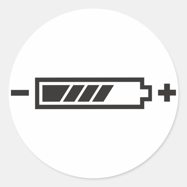 Ladegerät - Solar-Hybrid-Batterie Runder Aufkleber (Vorderseite)