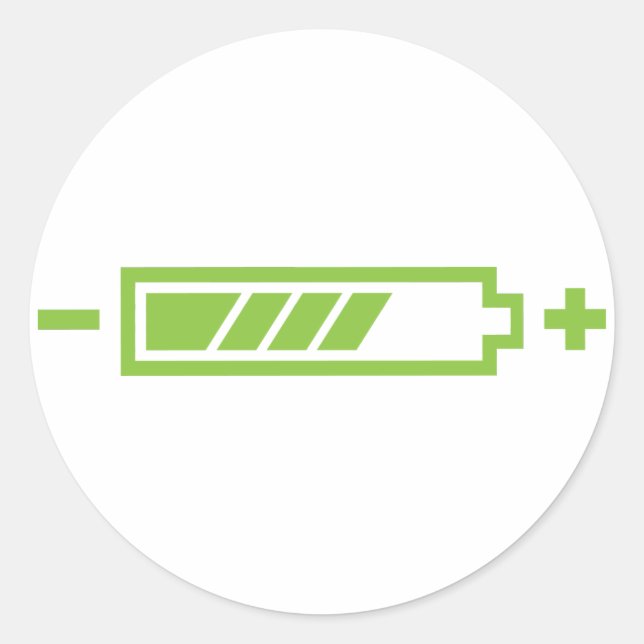 Ladegerät - Solar-Hybrid-Batterie Runder Aufkleber (Vorderseite)