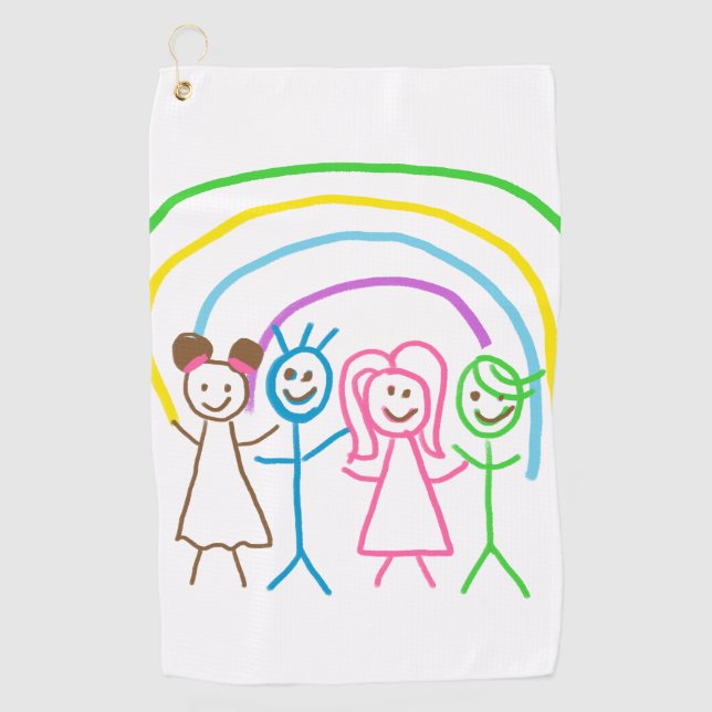 Laden Sie die Zeichnend Kids-Artwork herunter, um Golfhandtuch (Vorderseite)