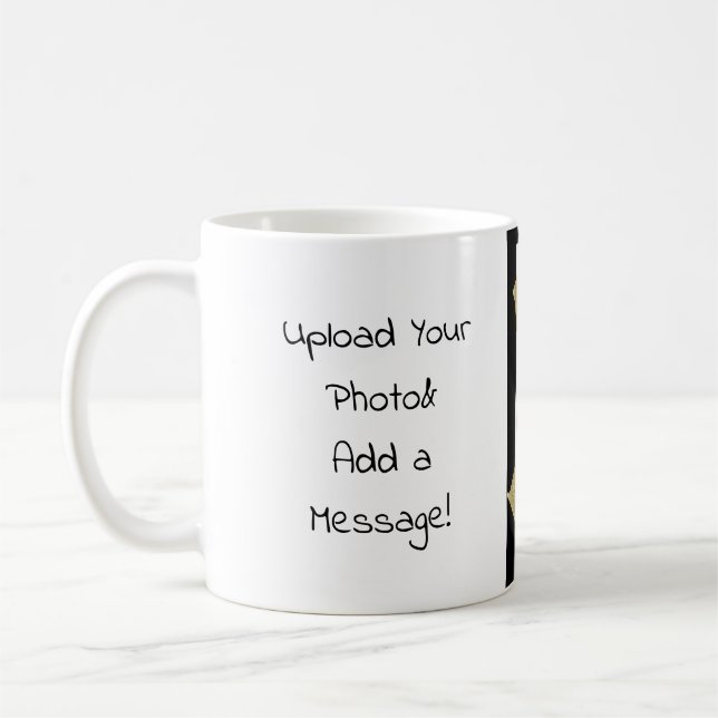 Laden Sie ein Foto hoch und fügen Sie eine persönl Kaffeetasse (Links)