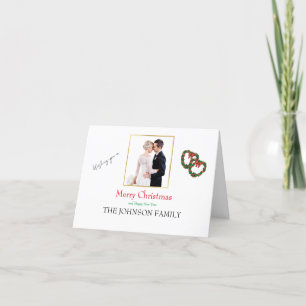 Laden Sie Foto Name Personalisieren Weihnachtsgrüß Feiertagskarte