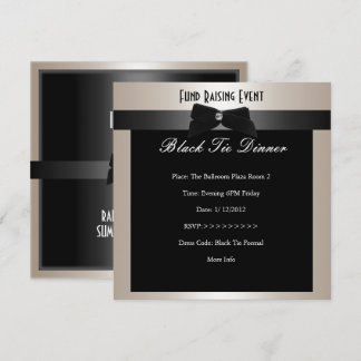 Laden Sie Fundraiser Formal Black Krawatte Champag Einladung
