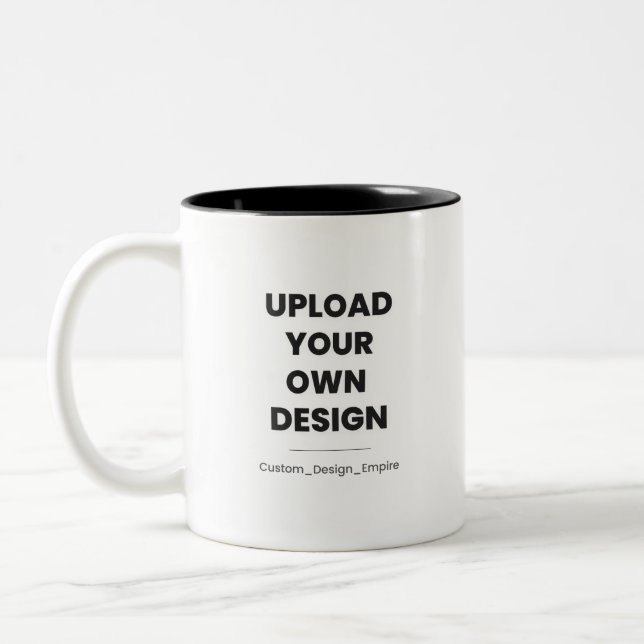 Laden Sie Ihr eigenes Design hier hoch | Benutzerd Zweifarbige Tasse (Links)