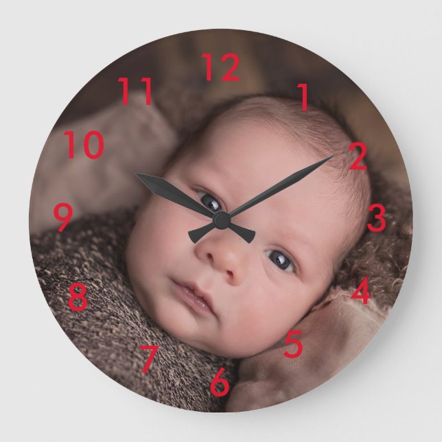 Laden Sie Ihr eigenes Foto Akrylwall-Uhr hoch Große Wanduhr (Vorderseite)