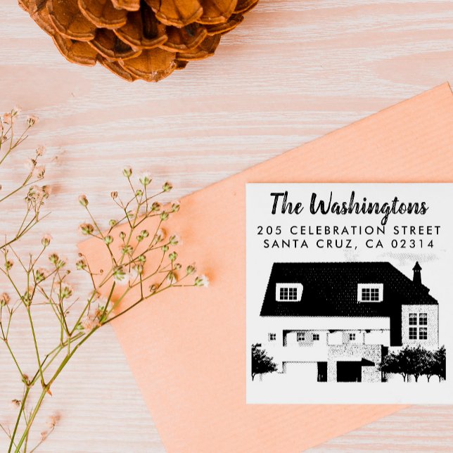 Laden Sie Ihr eigenes Foto Ihrer Rücksendeadresse  Gummistempel (Von Creator hochgeladen)