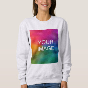 Laden Sie Ihr eigenes Foto in Womens Modern Asche Sweatshirt