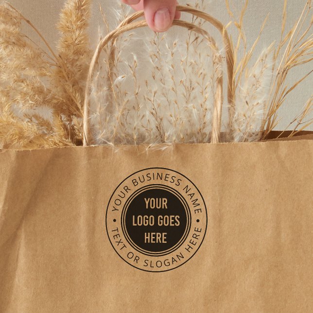 Laden Sie Ihr eigenes Logo runder Firmenname & Slo Gummistempel (Rubber Stamp Mock-up)