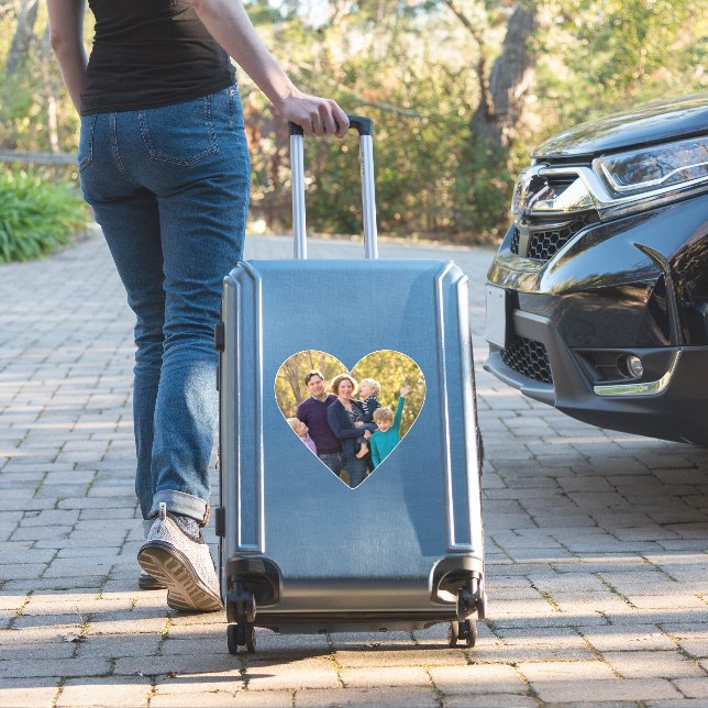 Laden Sie Ihr Familienbild, Ihre Herzform hoch Aufkleber (Koffer Insitu)