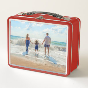 Laden Sie Ihr Familienfoto Metall-Lunchbox hoch Metall Brotdose