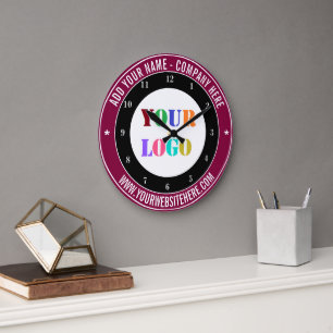Laden Sie Ihr Firmenlogo Hoch Text Hinzufügen Benu Große Wanduhr