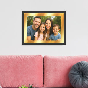 Laden Sie Ihr Foto auf goldenem Hintergrund mit sc Leinwanddruck