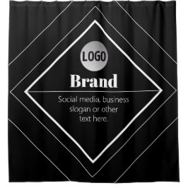 Laden Sie Ihr Logo & anpassbaren Textdesign hoch Duschvorhang
