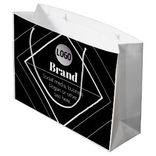 Laden Sie Ihr Logo & anpassbaren Textdesign hoch Große Geschenktüte