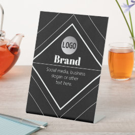 Laden Sie Ihr Logo & anpassbaren Textdesign hoch Sockelschild