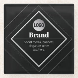 Laden Sie Ihr Logo & anpassbares Textdesign hoch Glasuntersetzer