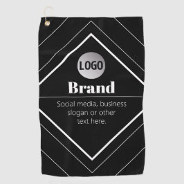 Laden Sie Ihr Logo & anpassbares Textdesign hoch Golfhandtuch