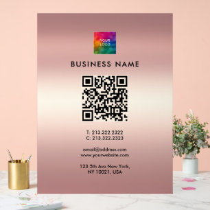 Laden Sie Ihr Logo auf Rose Gold Custom QR Code ho Acrylschild