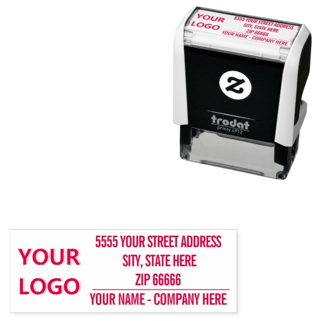 Laden Sie Ihr Logo Foto Name Adresse Stempel Beisp (Beispiel)