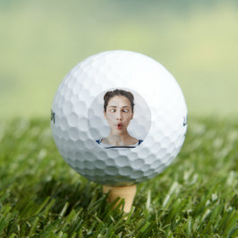 Laden Sie Ihr lustiges Gesichtsfoto Selfie hoch Golfball