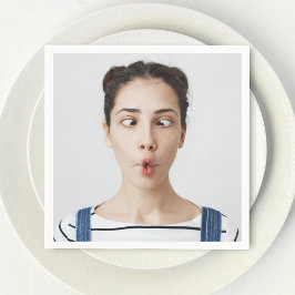 Laden Sie Ihr lustiges Gesichtsfoto Selfie hoch Serviette