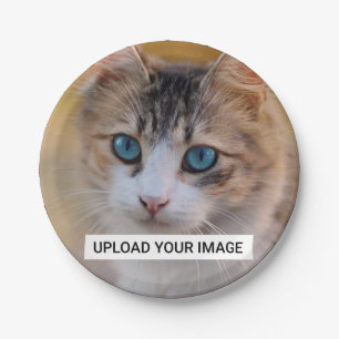 Laden Sie Ihr Niedliches Cat-Foto hoch Pappteller