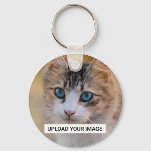 Laden Sie Ihr Niedliches Cat-Foto hoch Schlüsselanhänger