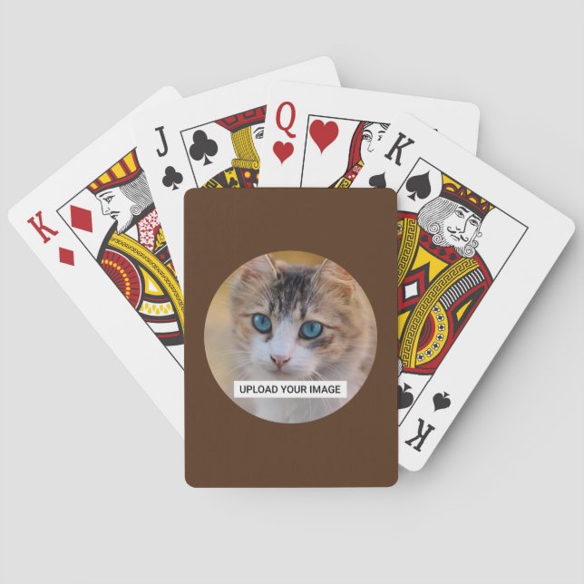 Laden Sie Ihr Niedliches Cat-Foto hoch Spielkarten (Rückseite)