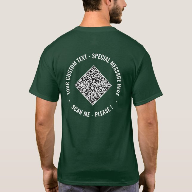 Laden Sie Ihr QR-Code Custom Text T-Shirt Beispiel (Rückseite)
