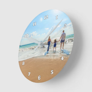 Laden Sie Ihre Familienfoto-Uhr Personalisiertes G Runde Wanduhr