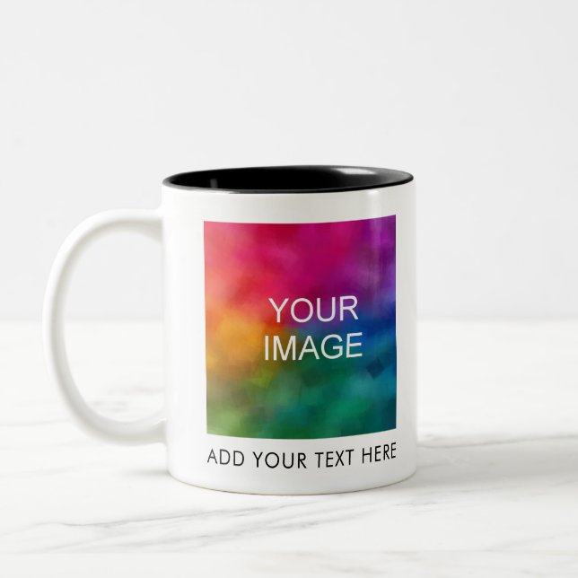 Laden Sie Ihre Foto- oder Firmenlogo-Vorlage hoch Zweifarbige Tasse (Links)