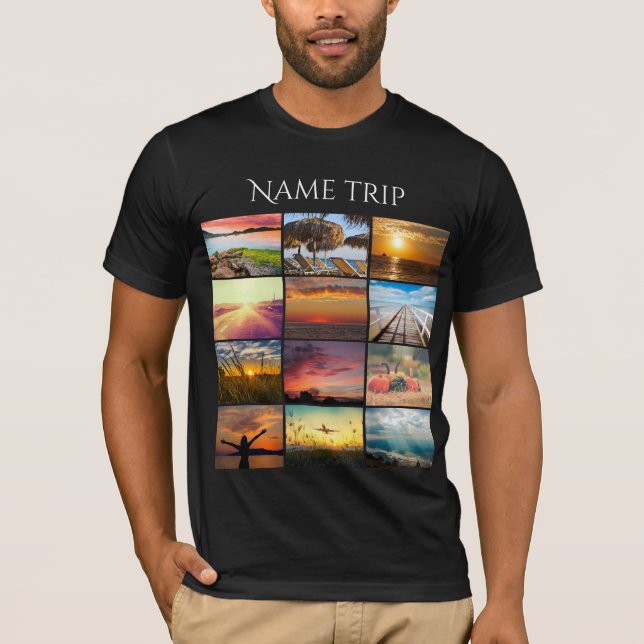 Laden Sie Ihre Foto- und Namensreise hoch T-Shirt (Vorderseite)