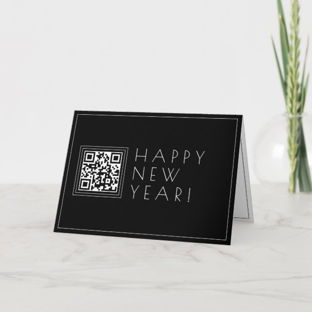 Laden Sie Ihren eigenen QR-Code hoch | Stilvolle D Karte (Vorderseite)
