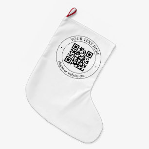 Laden Sie Ihren eigenen QR-Code und Ihren anpassba Großer Weihnachtsstrumpf