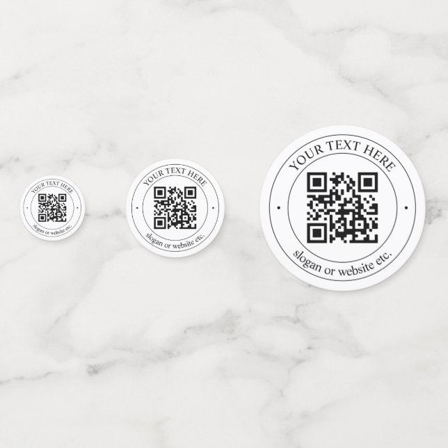 Laden Sie Ihren eigenen QR-Code und Ihren anpassba Konfetti (Vorderseiten)