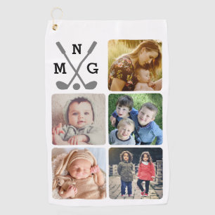 Laden Sie Ihren Foto-Namen mit Monogramm hoch Golfhandtuch
