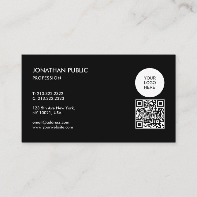 Laden Sie Ihren Logo benutzerdefinierten QR-Code S Visitenkarte (Vorderseite)