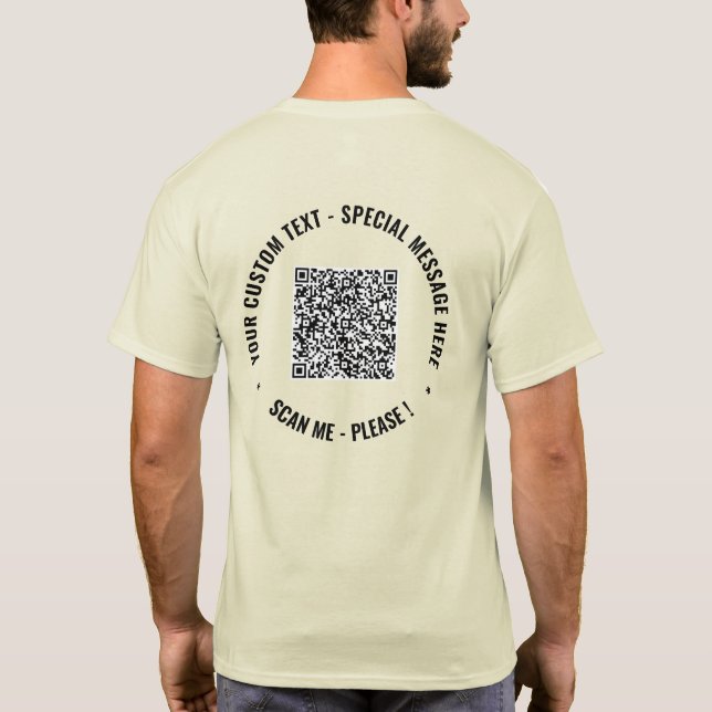 Laden Sie Ihren QR-Code Promotional T-Shirt Text h (Rückseite)