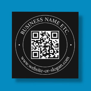 Laden Sie Ihren QR-Code und anpassbaren Text hoch Quadratische Visitenkarte
