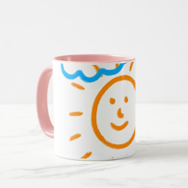 Laden Sie Kinder hoch, die das Kinderwerk in Rosa  Tasse (Vorderseite Links)