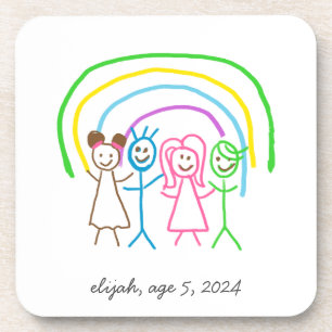 Laden Sie Kinder hoch, in denen Kids-Artwork Gezei Getränkeuntersetzer