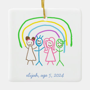 Laden Sie Kinder hoch, in denen Kids-Artwork Gezei Keramikornament