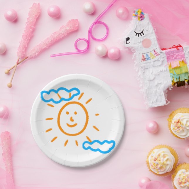 Laden Sie Kinder hoch, in denen Kids-Artwork Gezei Pappteller (Party)