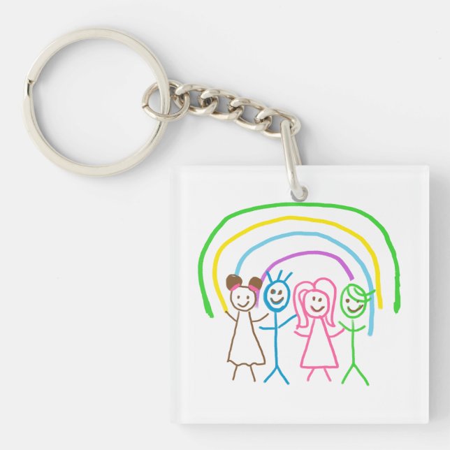 Laden Sie Kinder hoch, in denen Kids-Artwork Gezei Schlüsselanhänger (Vorderseite)